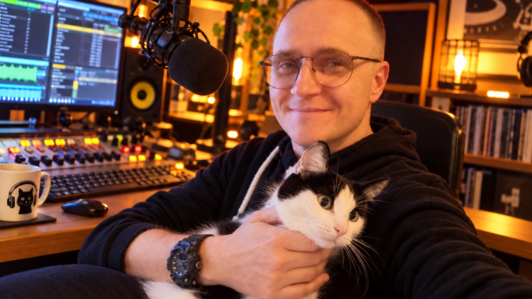 Czułe selfie w studiu radiowym